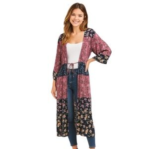 Floral Patchwork Boho Kimono Size L/XL